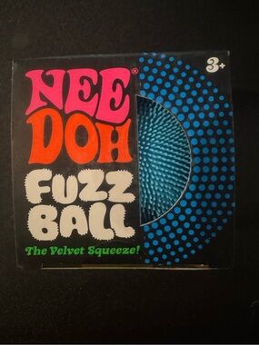 NeeDoh Fuzz Ball Blue Velvet Squeeze Toy